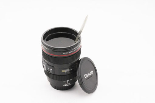 Camera lens coffee or beer cup_